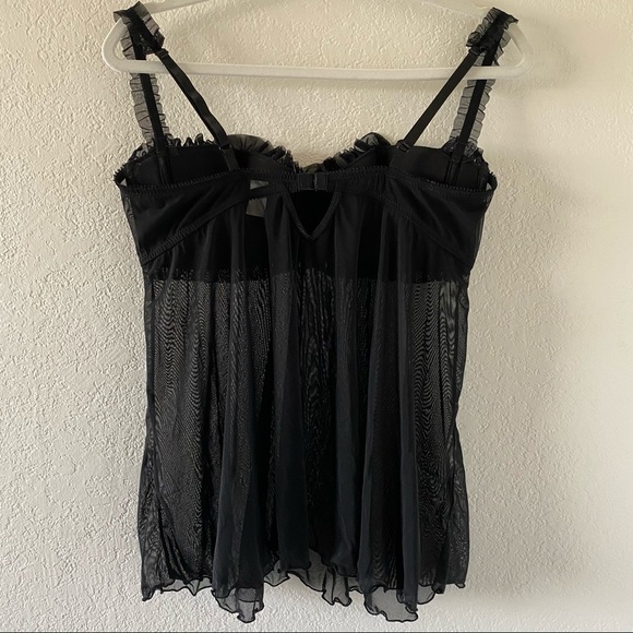 SOLD-Fredrick's of Hollywood Black Babydoll Lingerie Nighty/Lingerie-L - Picture 5 of 8